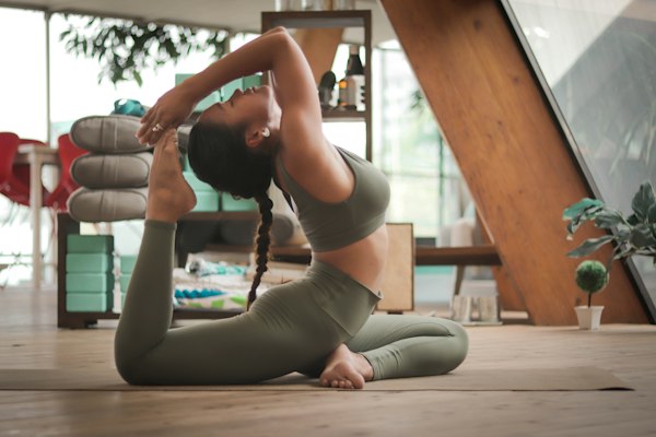 Outdoor yoga and mobility posture